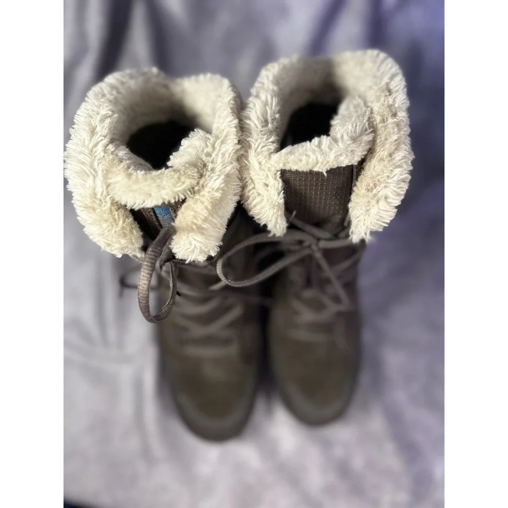 Columbia Women's Waterproof Faux Fur Quilted Brown Snow Boots US 9 BL1581-232